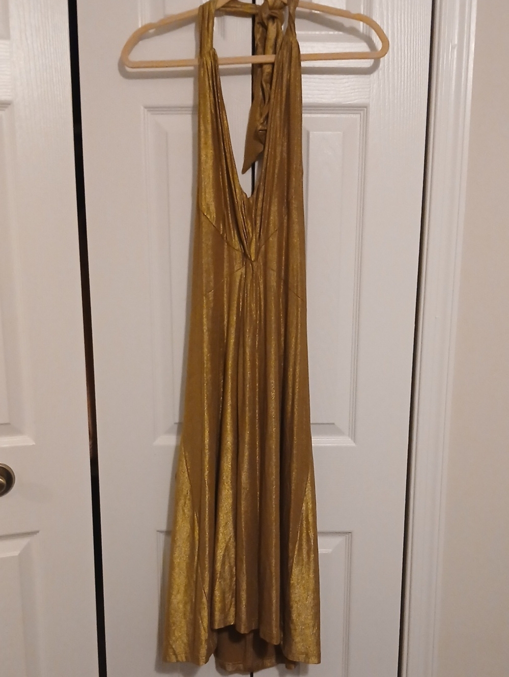 Newport News Gold Halter Top Dress